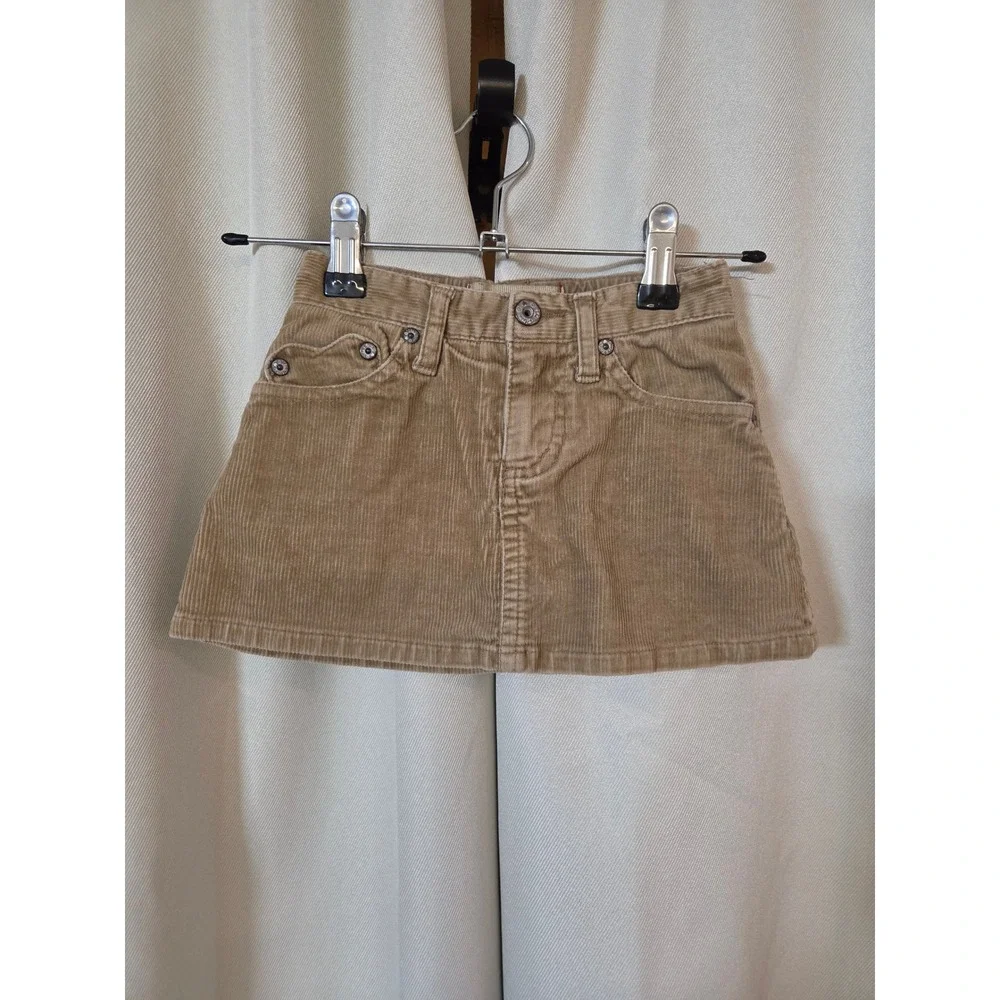 The Childrens Place Girls Tan Corduroy Heart Pocket Skort Skirt 18 Months